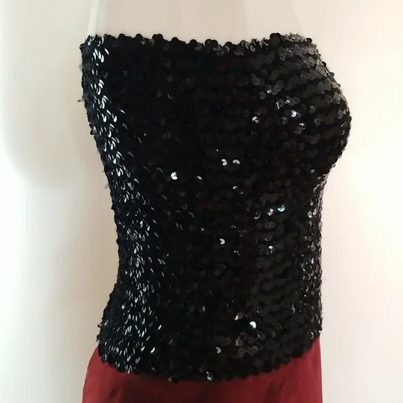Strapless sequined top - Picture 4 of 7
